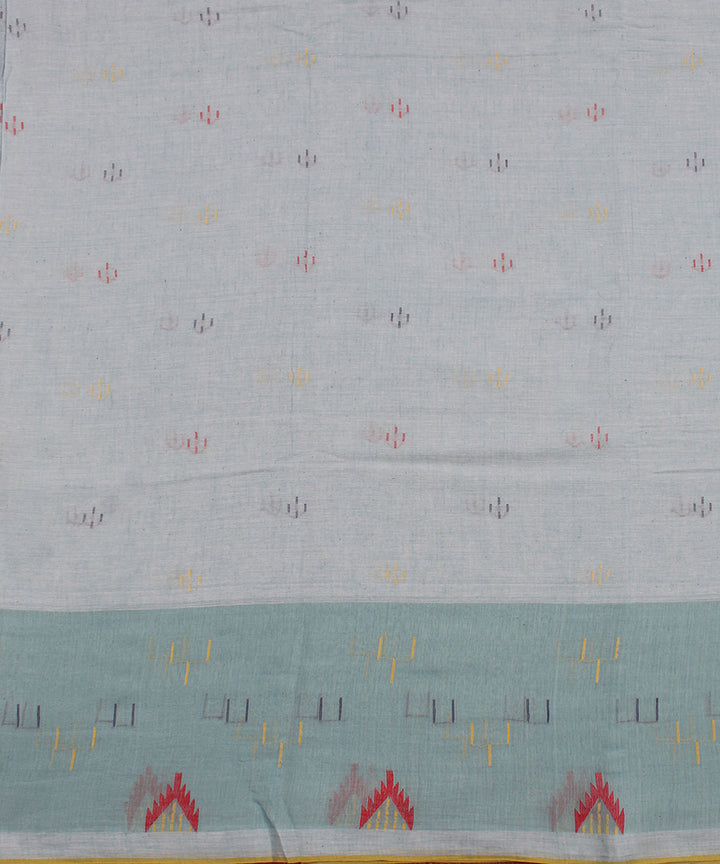 Light blue handloom bengal cotton jamdani fabric