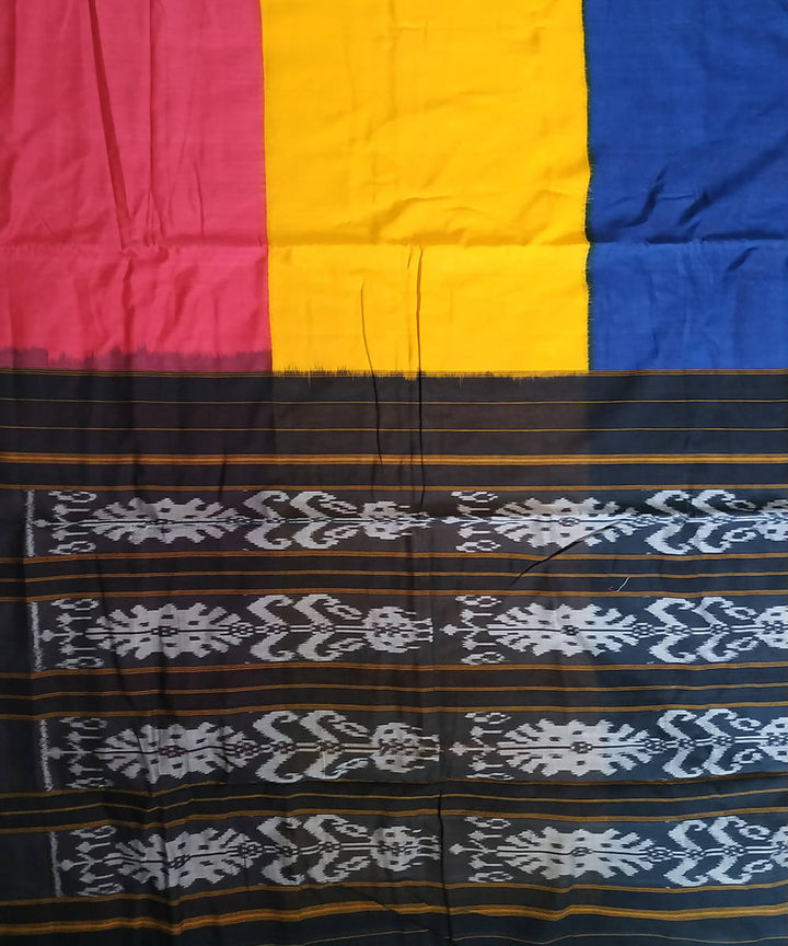Multicolor cotton ikkat handloom pochampally saree