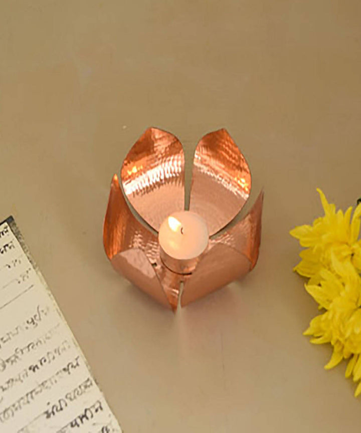 Handmade copper petiole tea light