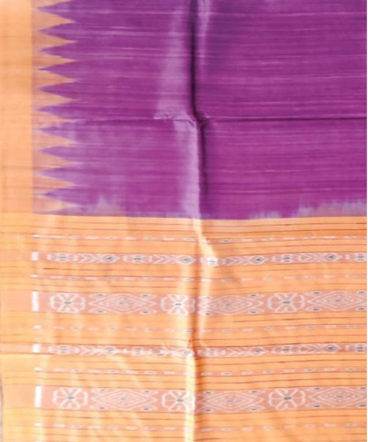 Purple and light orange handwoven gopalpur tussar silk saree