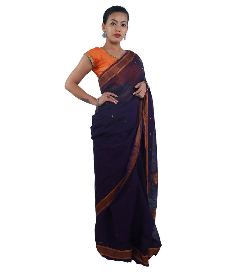 Violet colour rajahmundry handloom cotton saree