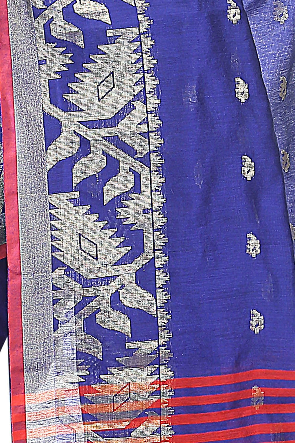 Blue red bengal handloom extraweft work saree