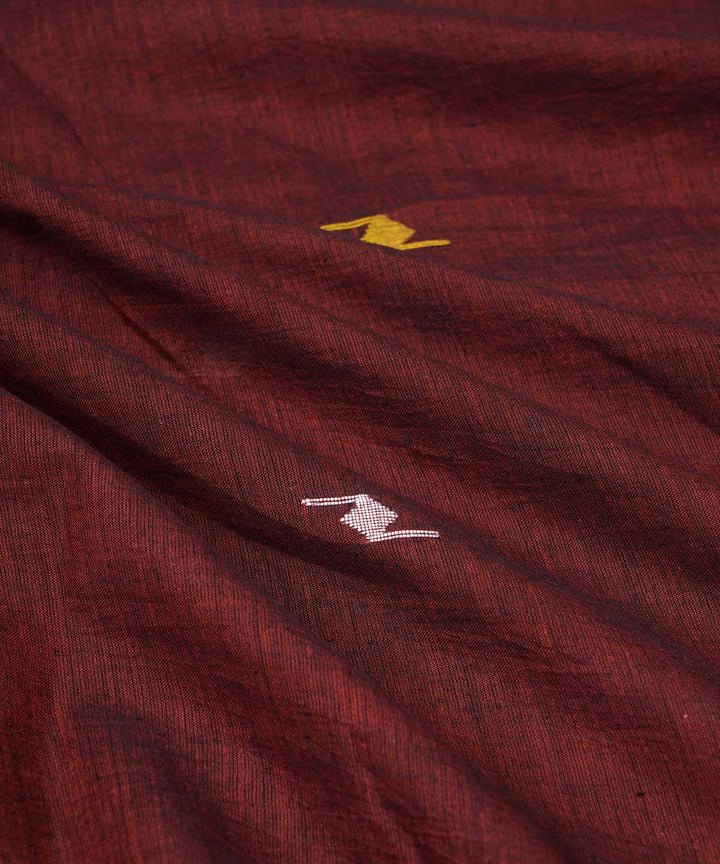 1m Maroon handloom cotton jamdani fabric
