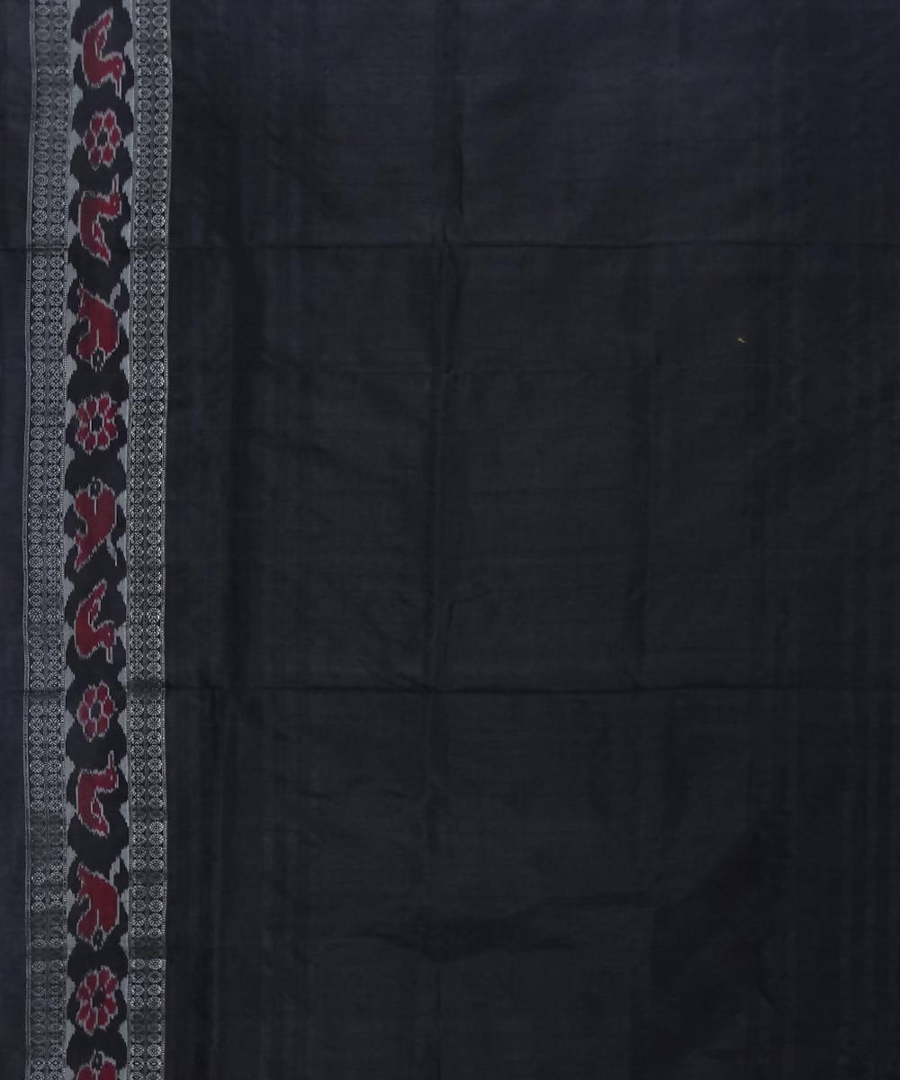 Handwoven artic blue red black sambalpuri silk saree