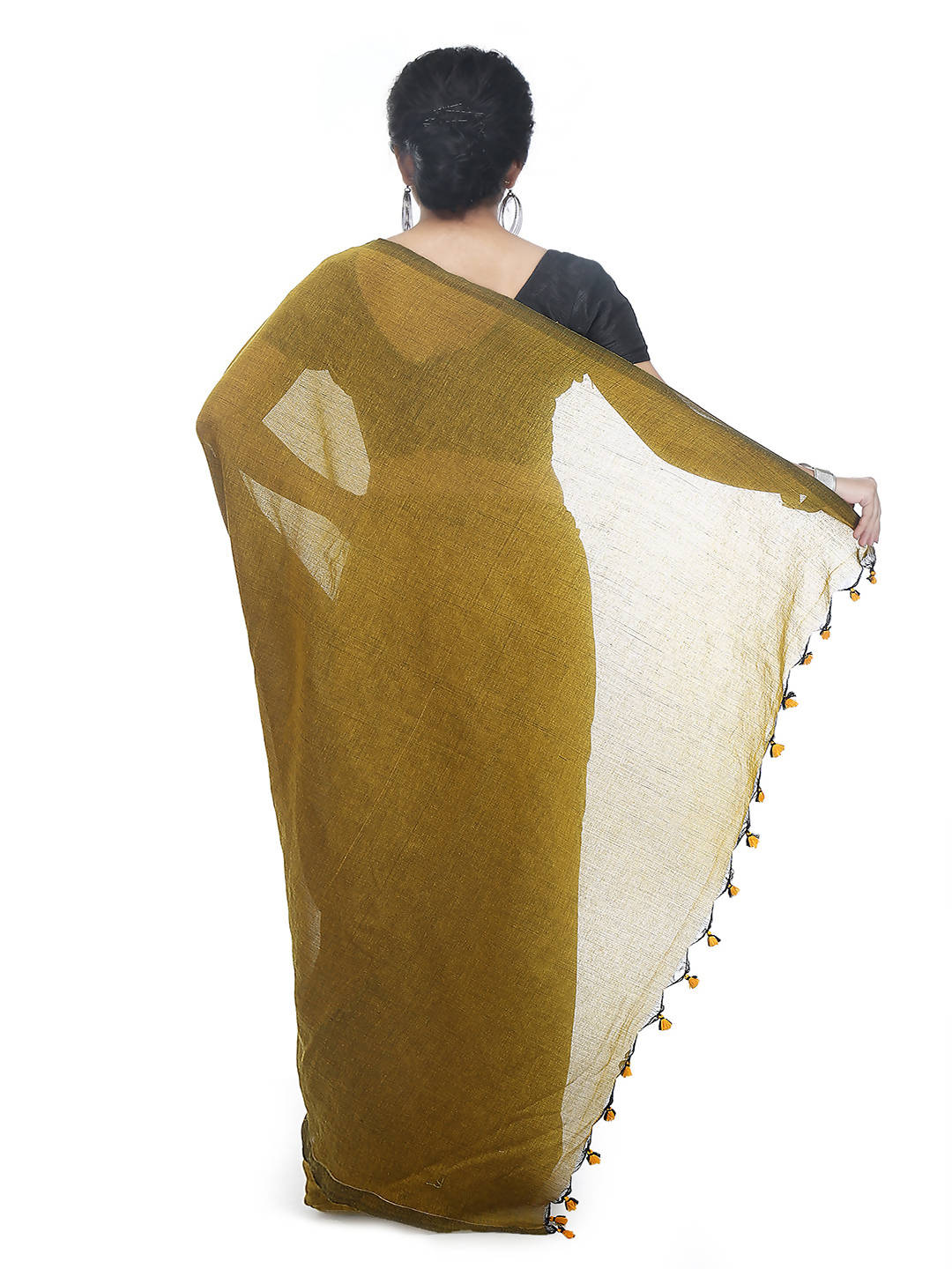 Gold bengal handloom pure cotton saree