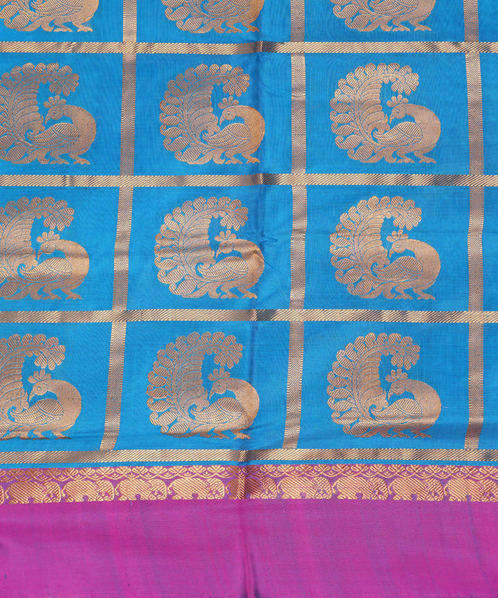 Sky blue Handwoven Venkatagiri Silk Saree