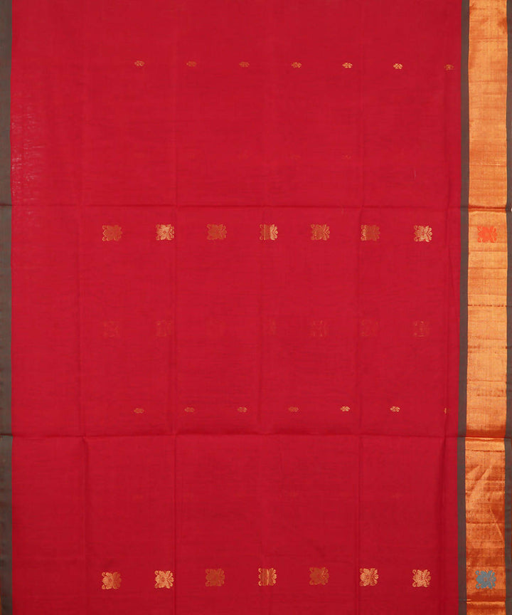 Handloom Maroon Red Venkatagiri Cotton Saree
