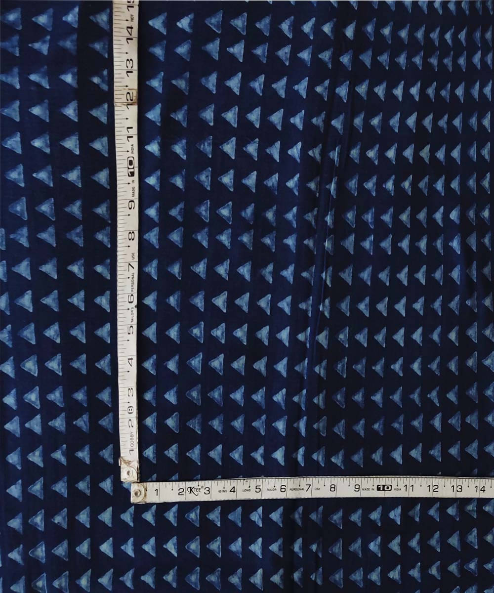 Natural dye dabu handblock print navy organic handspun cotton kurta fabric (2.5m per qty)