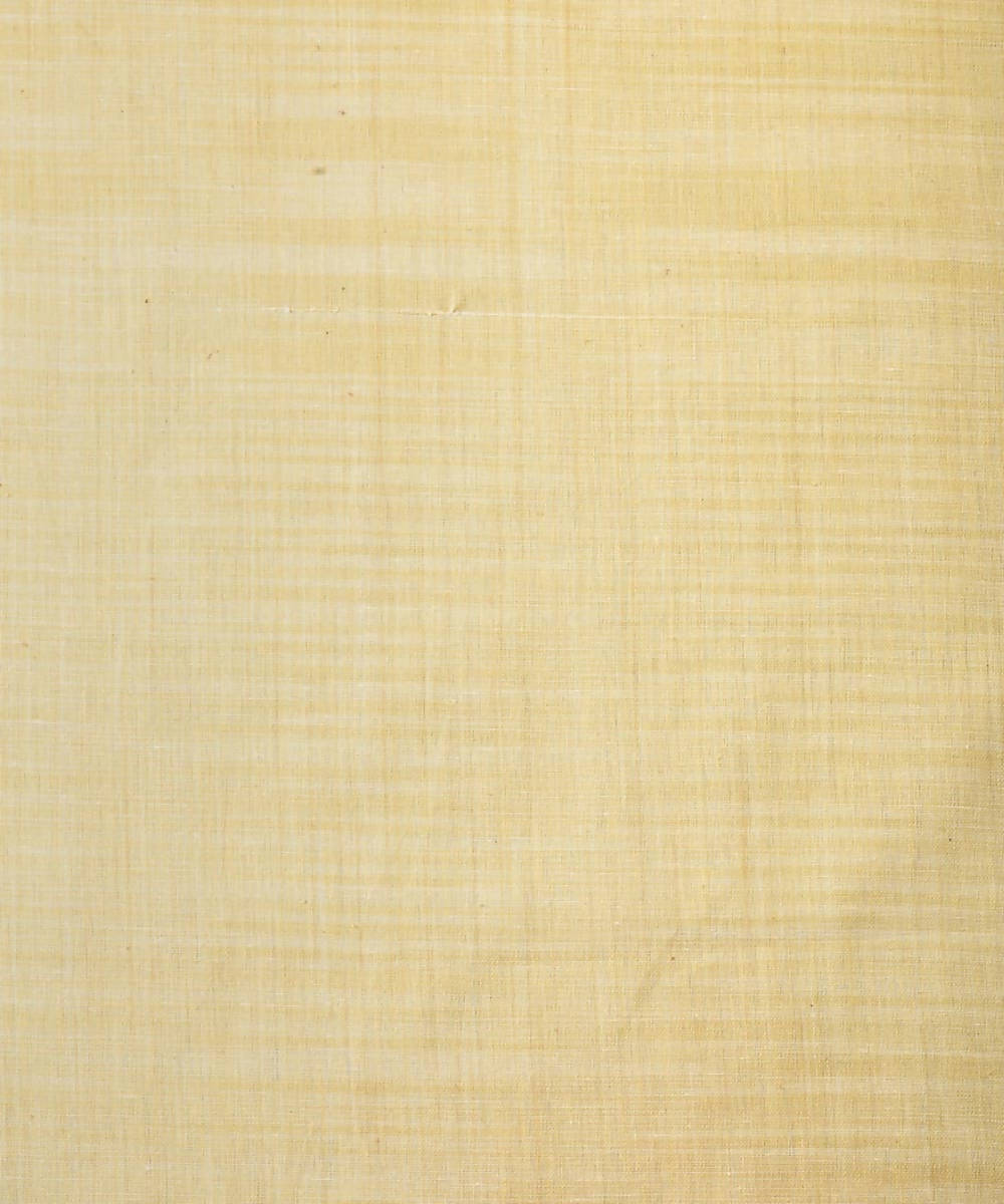 Light yellow natural vegetable dyed cotton handwoven fabric