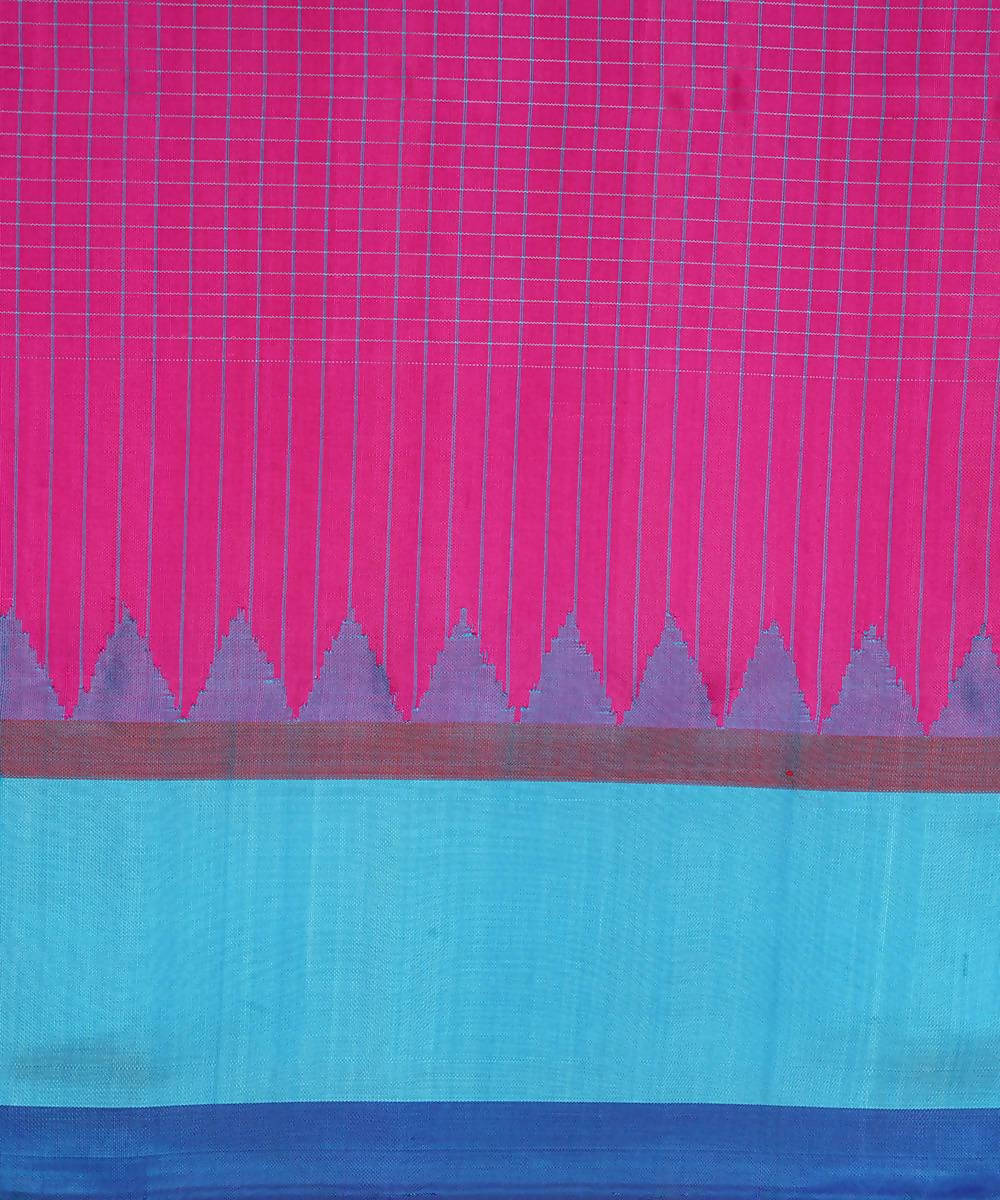 pink blue handloom gadwal silk saree
