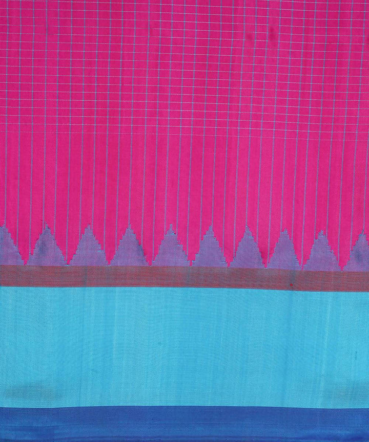 pink blue handloom gadwal silk saree