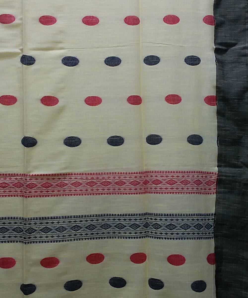 Handwoven bengal cotton light yellow saree