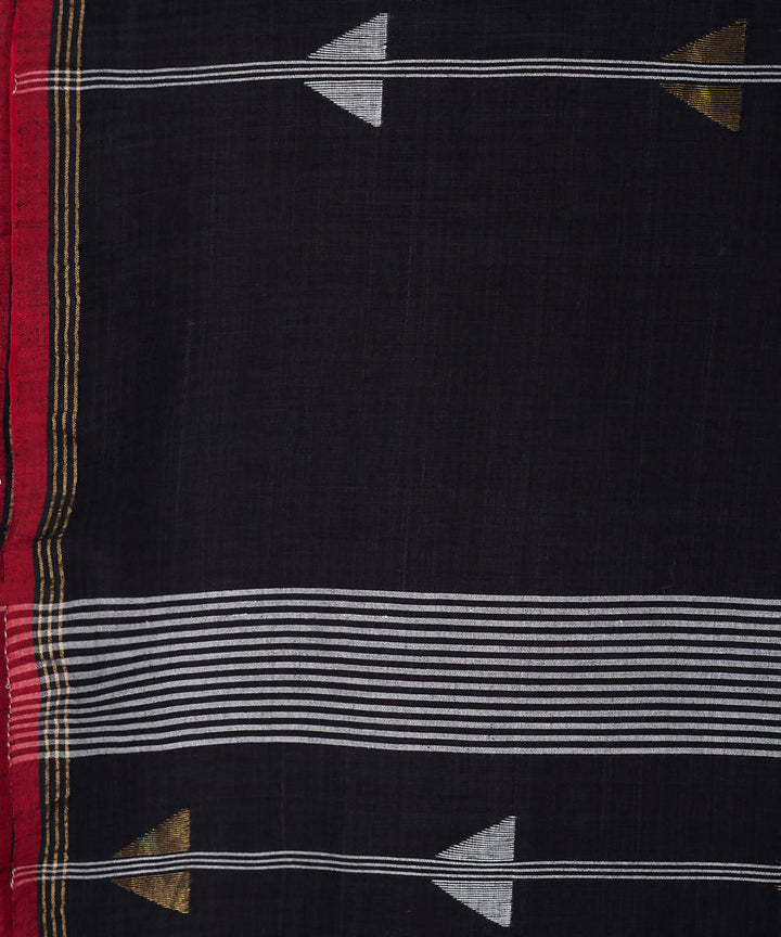 Black striped handwoven cotton jamdani saree