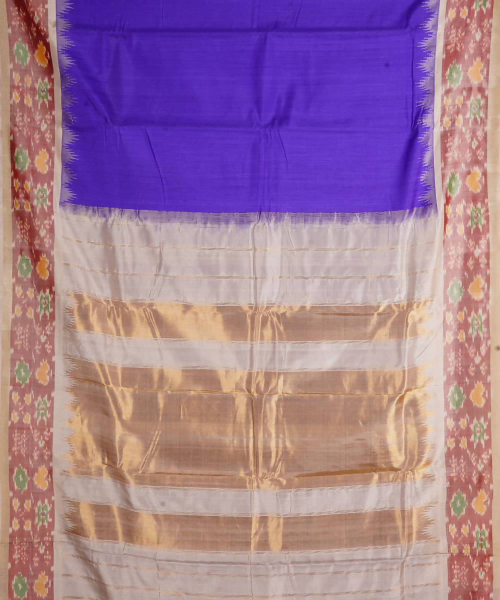 Purple Beige Gadwal Silk Handloom Saree