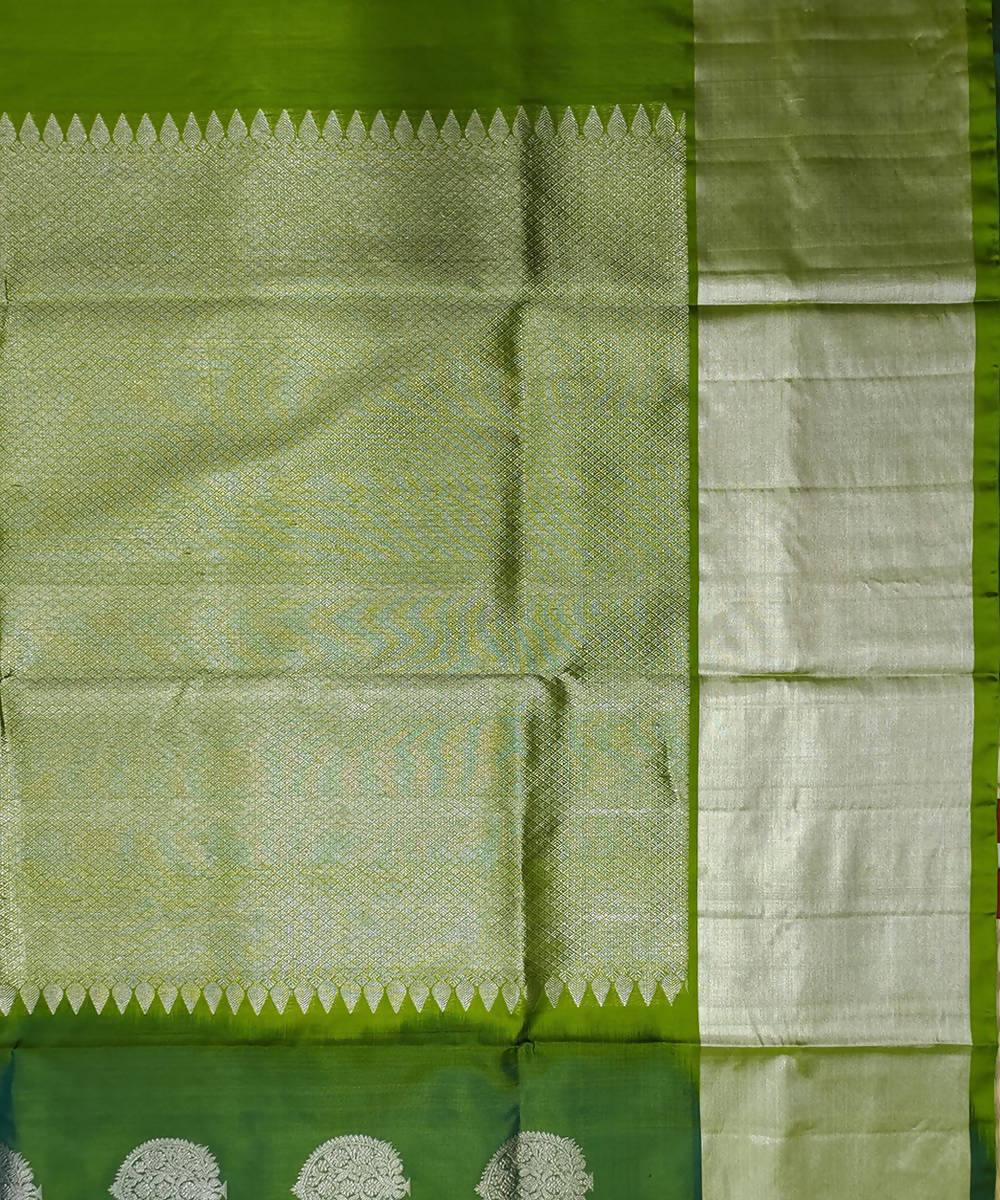 Dark green handwoven venkatagiri silk saree