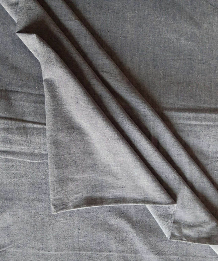 2.5m grey white yarn dyed handspun handwoven cotton kurta fabric