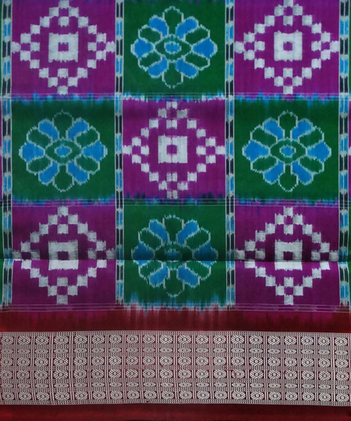 Green Sambalpuri Ikat Silk Handloom Saree