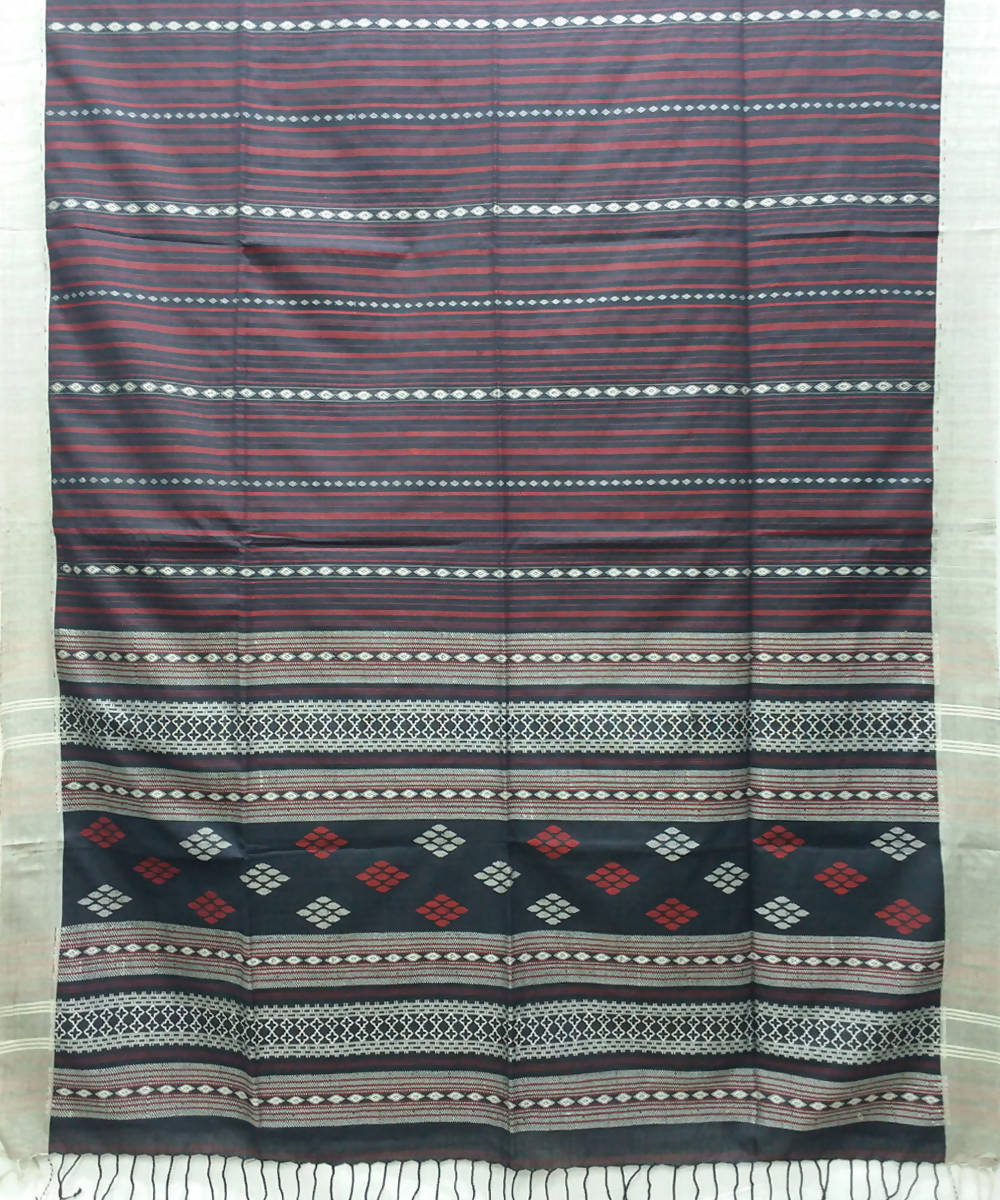 Bengal handspun handwoven cotton black saree