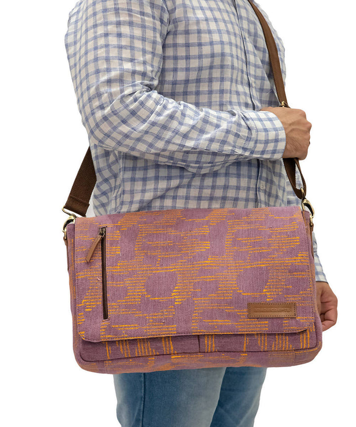 Multi Colored Handwoven Cotton Laptop Messenger Bag
