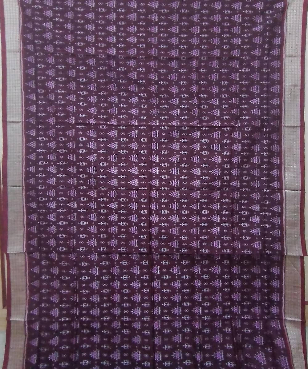 Deep purple handwoven silk sambalpuri saree