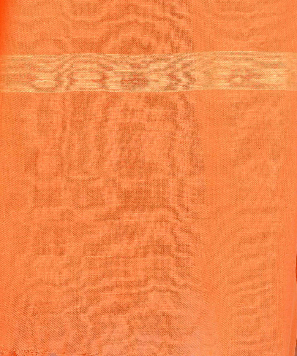 Orange handwoven fulia cotton striped stole