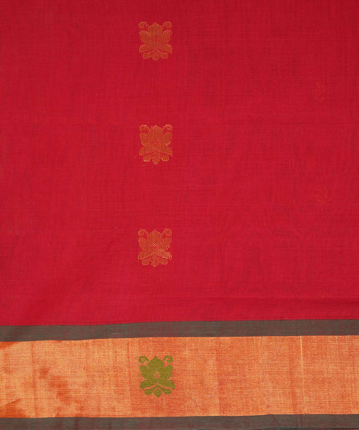 Handloom Maroon Red Venkatagiri Cotton Saree
