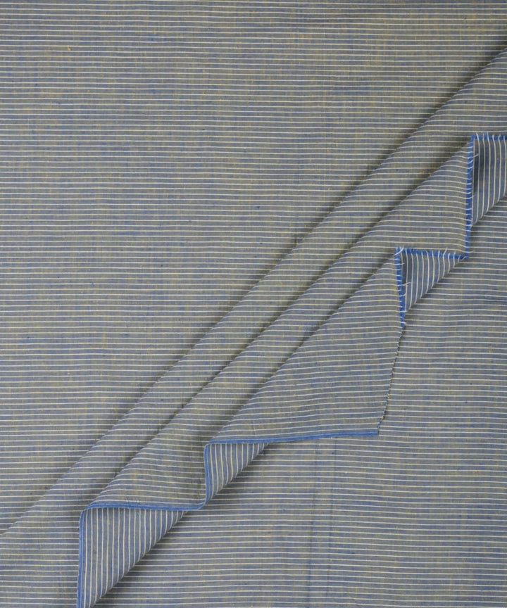 Blue yellow handwoven cotton fabric