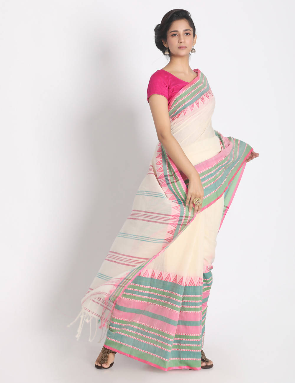 Sage begampuri handspun handwoven cotton saree