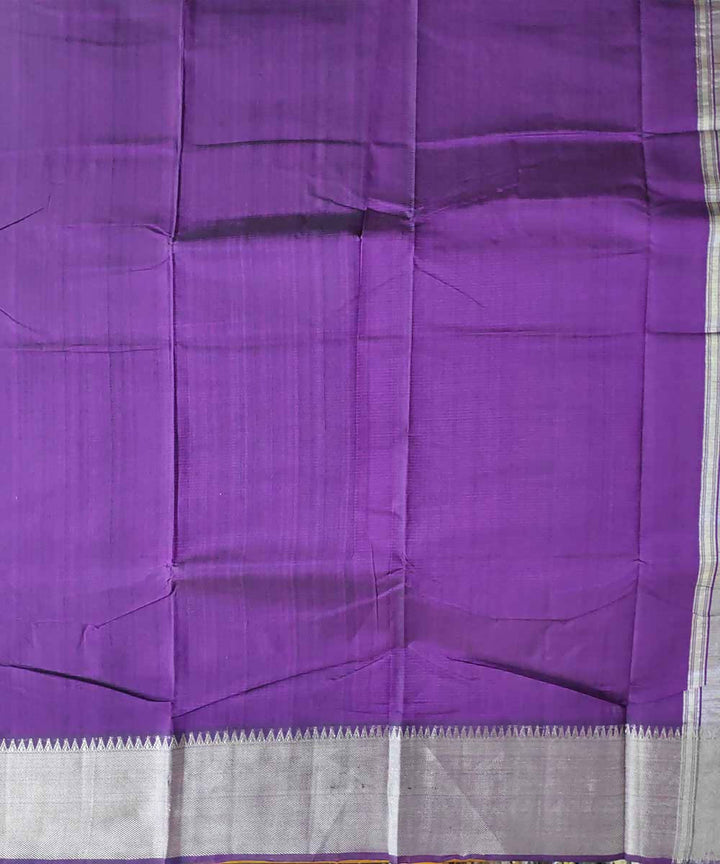 Dark violet handloom silk mangalagiri saree