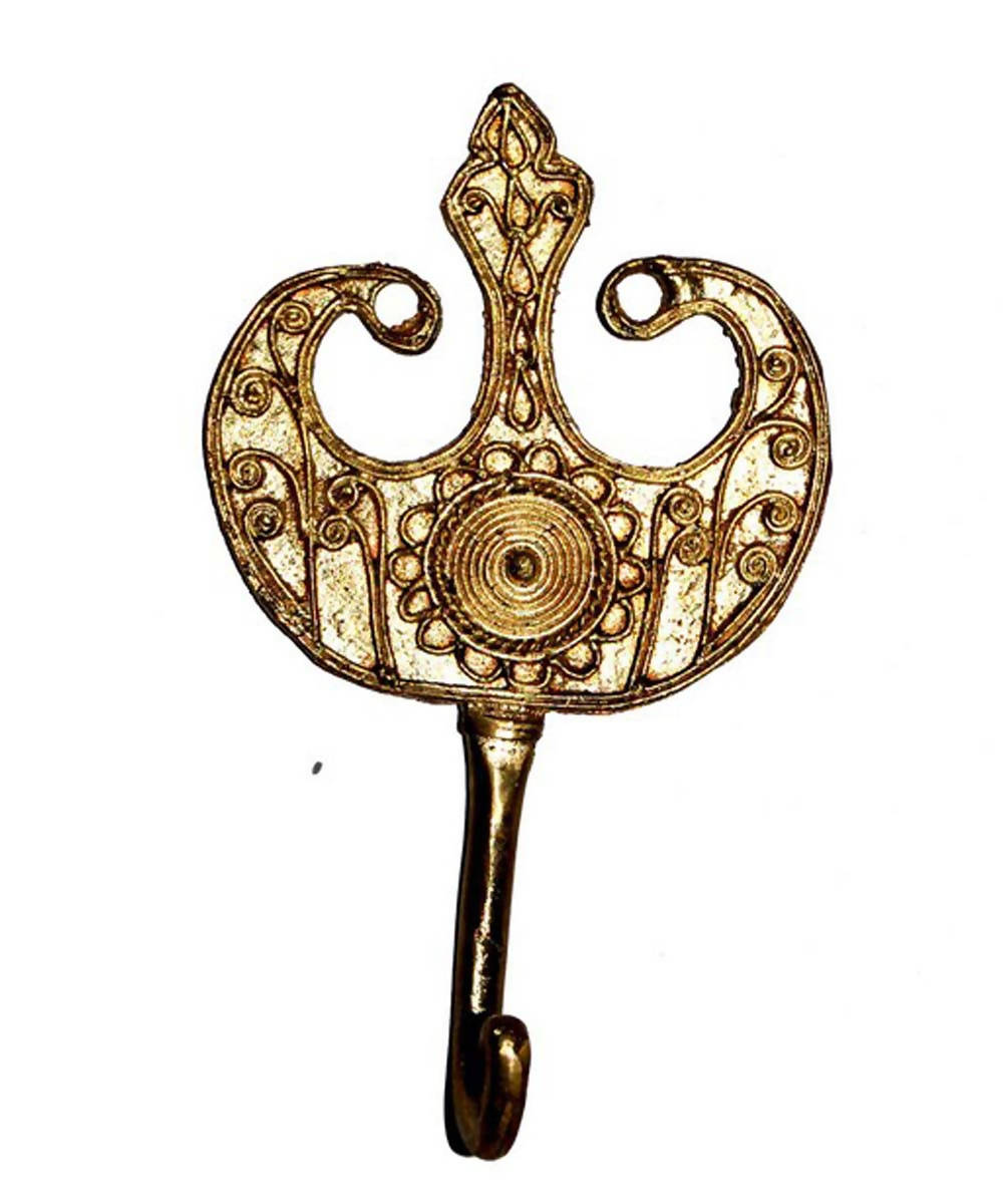 Dhokra brass handcrafted anchor wall hook