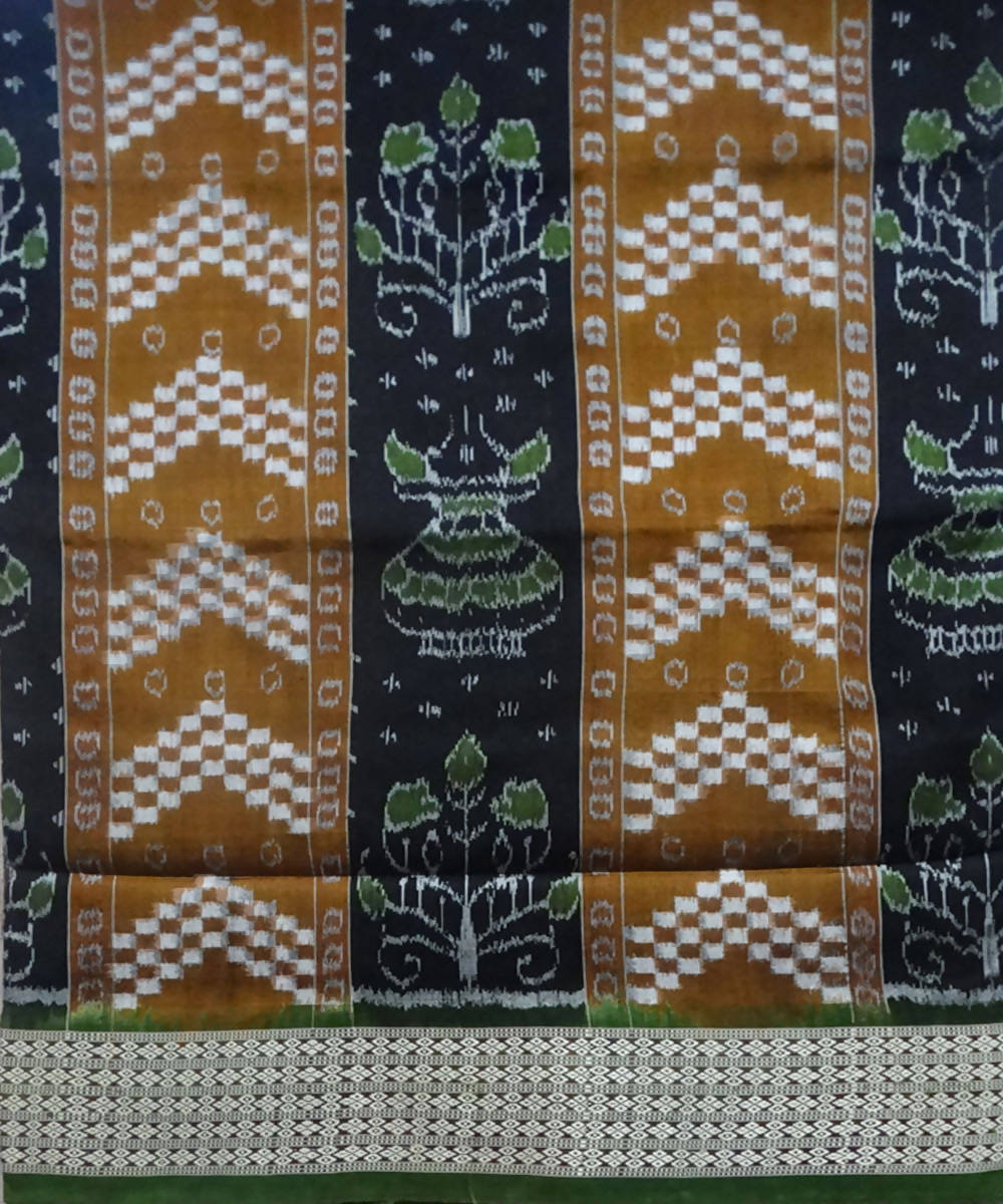 Black Brown handloom Sambalpuri silk Saree