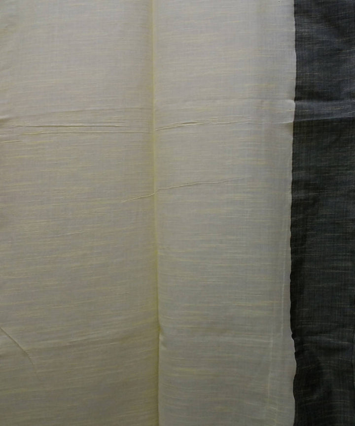 Handwoven bengal cotton light yellow saree