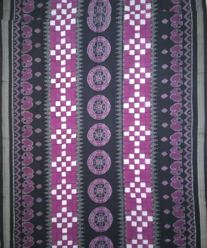Black byzantium handloom cotton sambalpuri saree