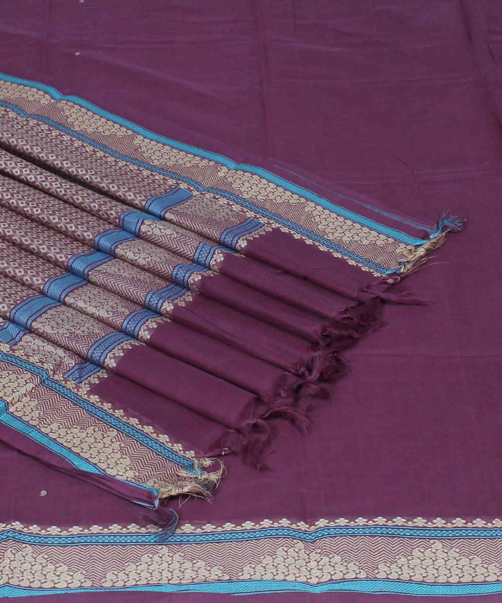 Handloom Mauve Purple Dindigul Cotton Saree