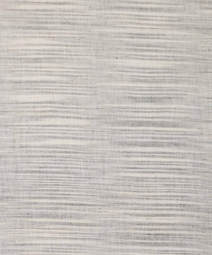 Grey natural vegetable dyed cotton handwoven striped fabric