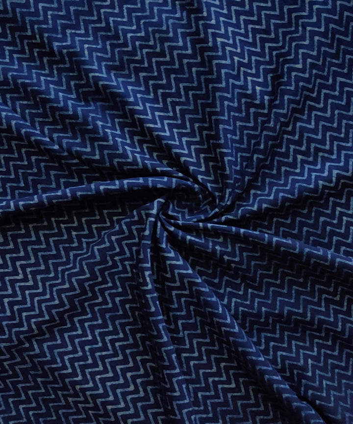 Navy blue natural dye dabu handblock print handspun handloom cotton fabric(2.5m per qty)