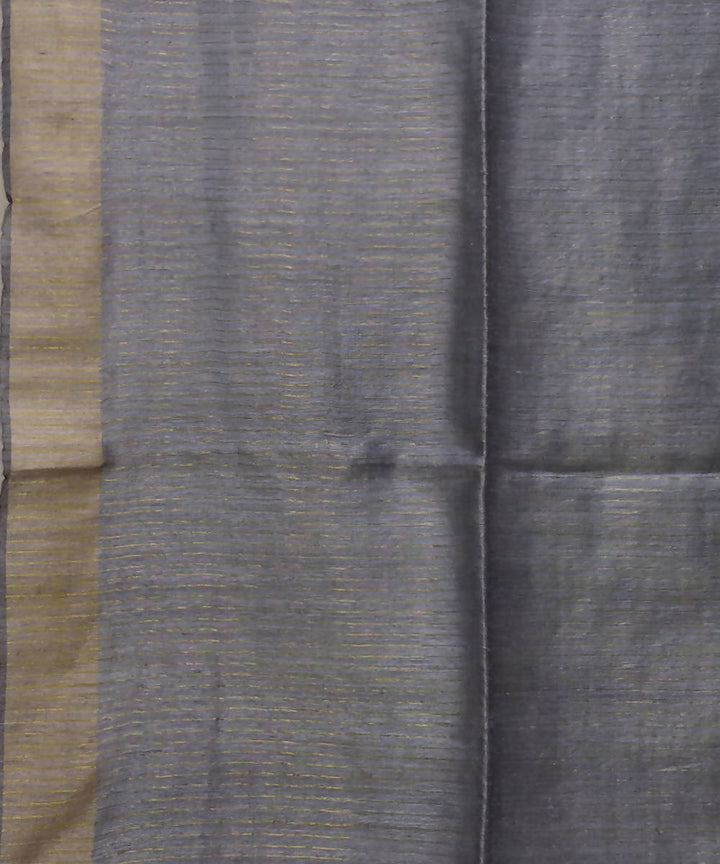 Handwoven bengal silk light grey saree