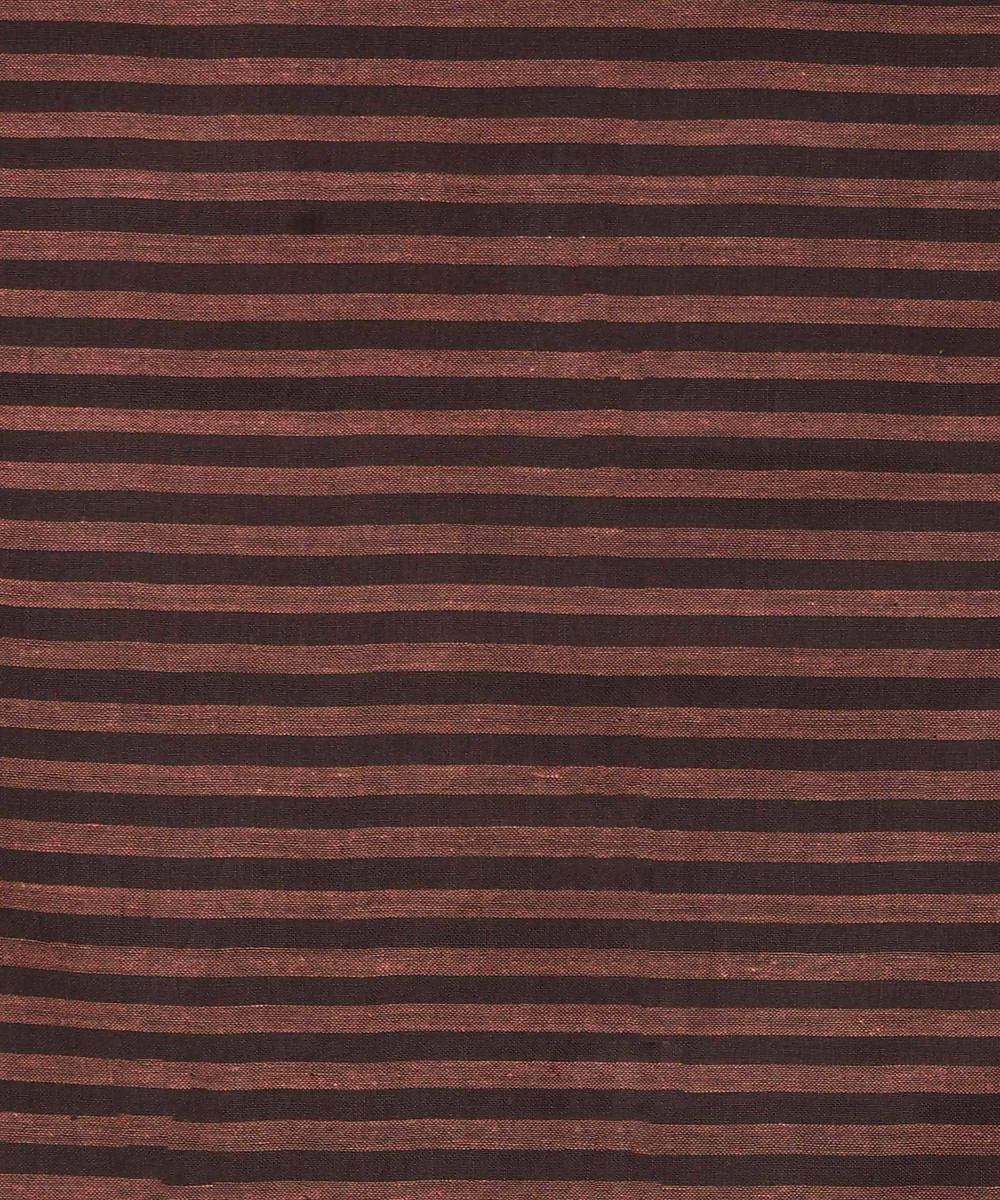 Handwoven dark brown striped vegetable dyed cotton stole