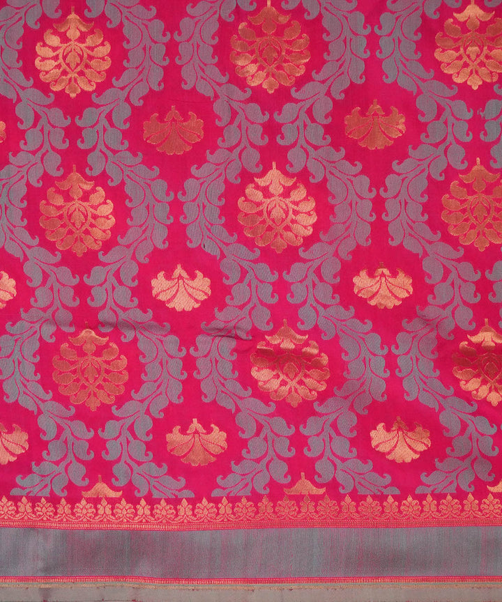 Pink handwoven silk banarasi saree