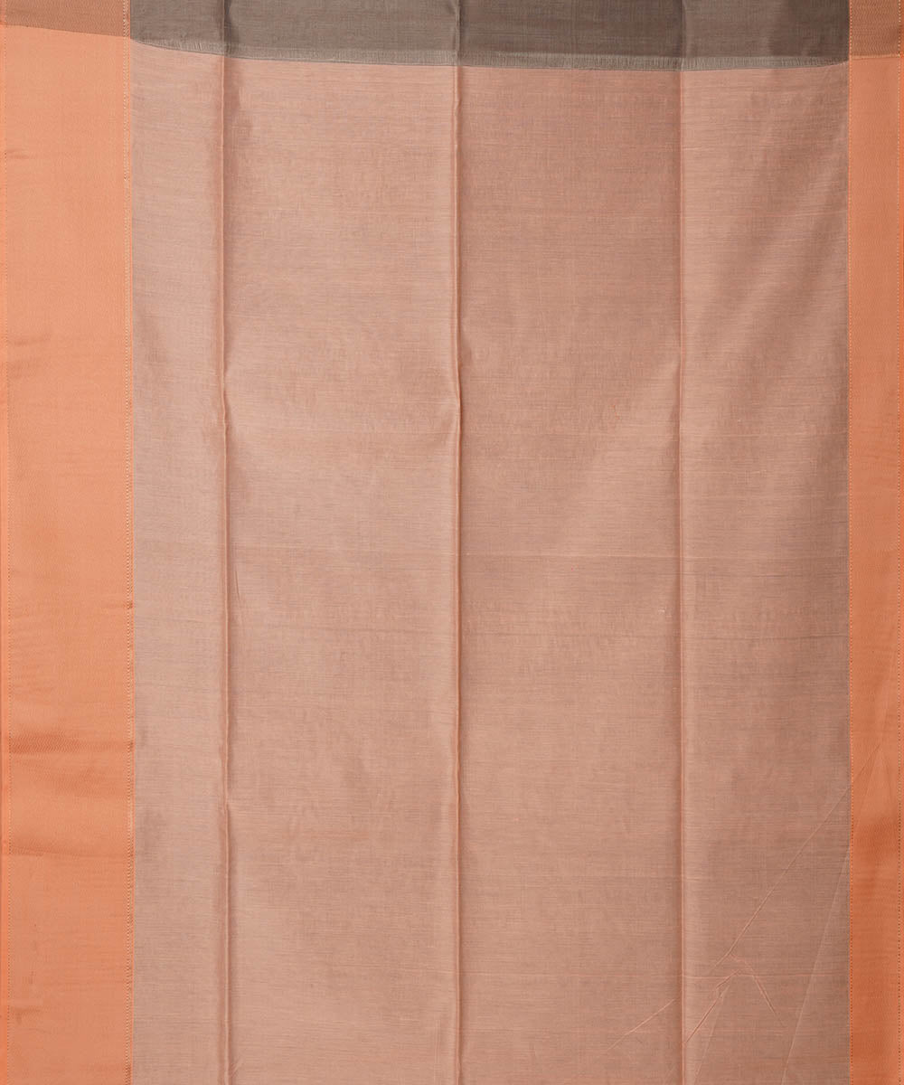 Grey handwoven cotton silk maheshwari saree
