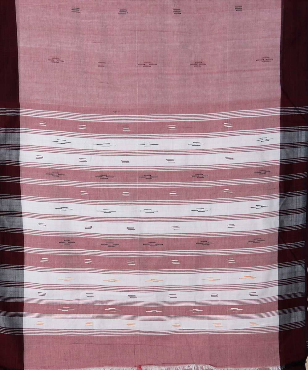Blush maroon handloom cotton saree