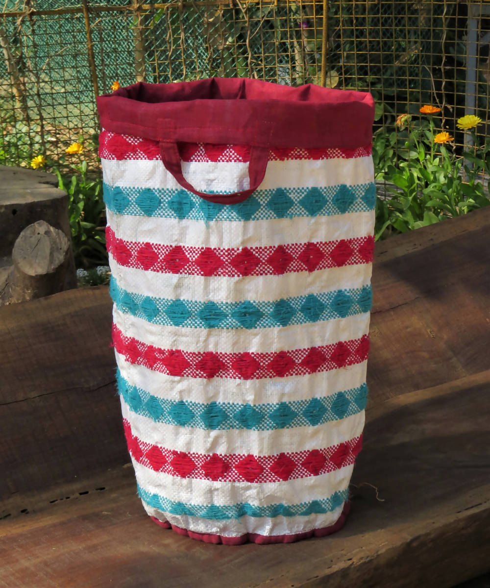 Multicolor cotton laundry bag