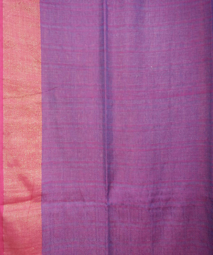 Handwoven bengal cotton deep blue saree