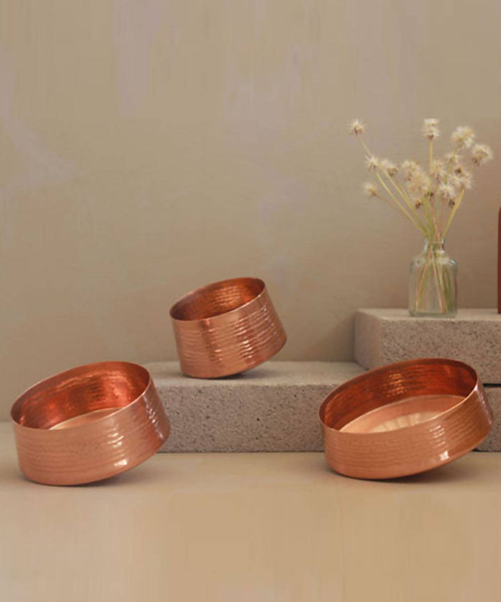 Handmade copper whirling tea light