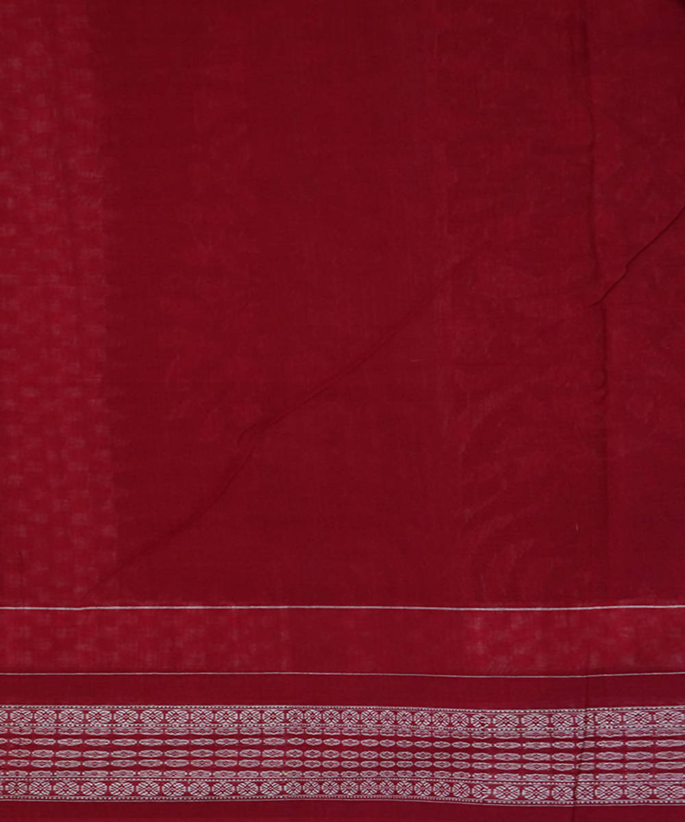 Boyanika maroon handwoven cotton sambalpuri saree