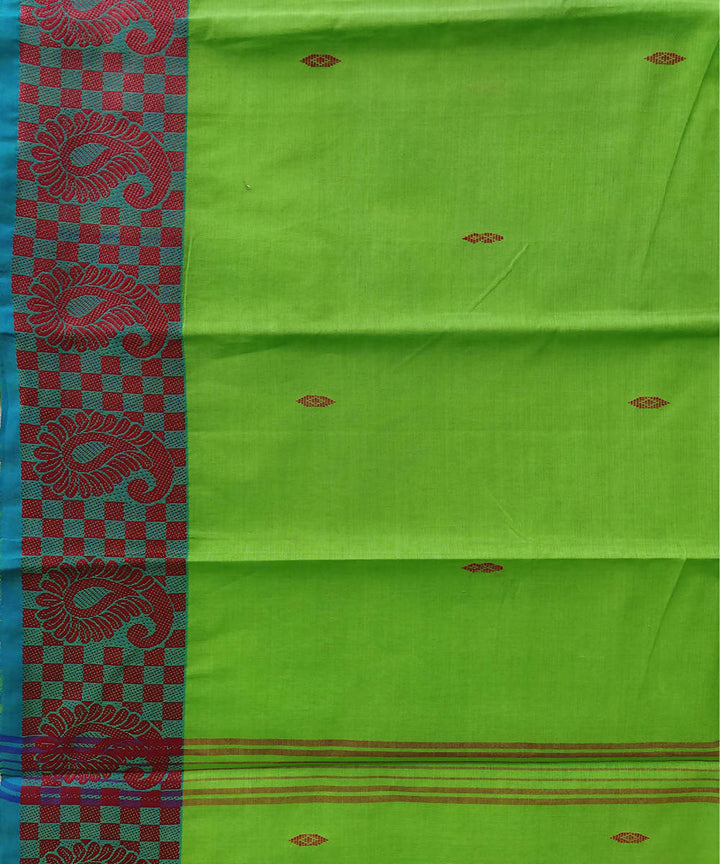 Parrot green handwoven tamil nadu cotton saree