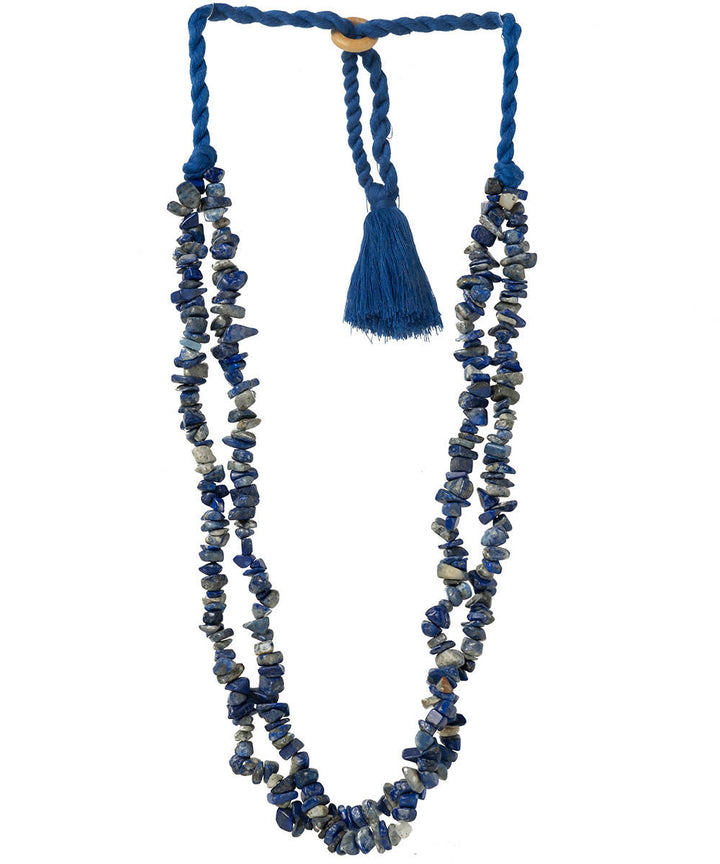 handcrafted lapis blue gemstone necklace