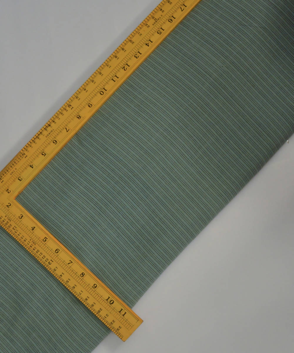 Handwoven cotton bambooStripes Green Fabric