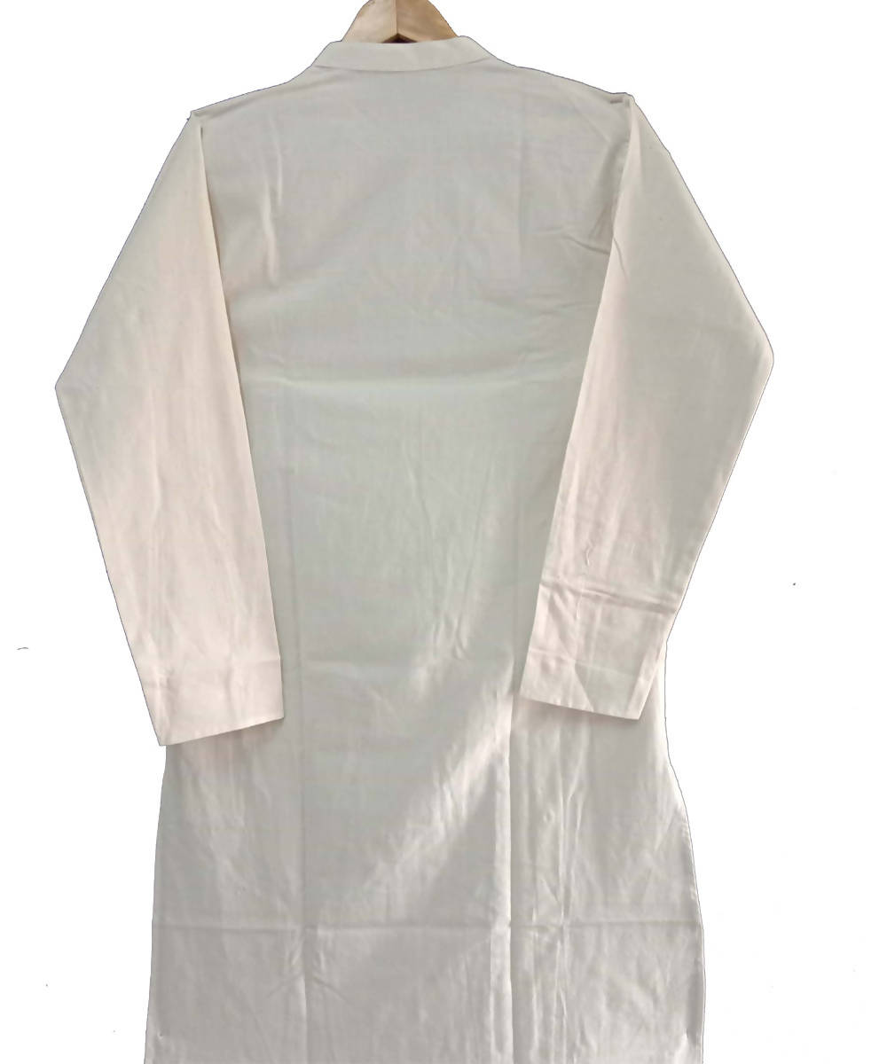 White handspun handloom kora cotton kurta