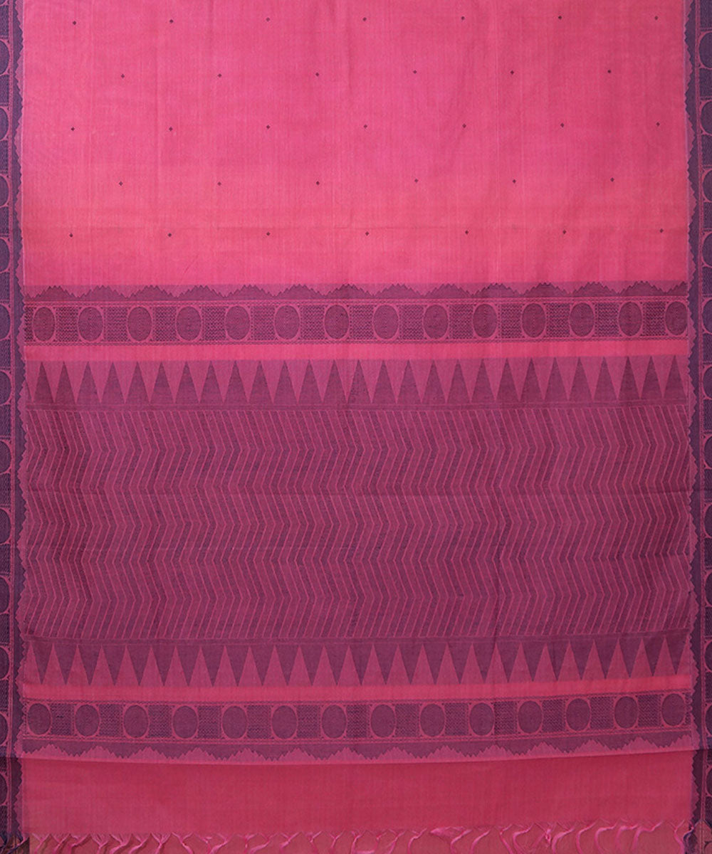 Dindigul Pink Handwoven Cotton Saree
